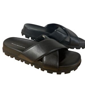 Mercer & Madison Rilla Lug Sole Vegan Leather Slides Size 9